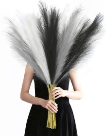 8 Pcs Black Faux Pampas Grass Decor 35' Fluffy Tall Artificial Colored Pampas Grass Large Fake Pompous Grass Stems White Flower Arrangement Floor 8 Pcs Black Faux Pampas Grass Decor 35' Fluffy Tall Artificial Colored Pampas Grass Large Fake Pompous Grass Stems White Flower Arrangement Floor